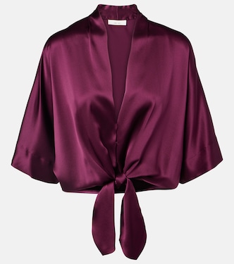 Cropped silk charmeuse top | The Sei