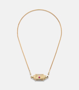 Love You 18kt gold pendant necklace with diamond and ruby | Marie Lichtenberg