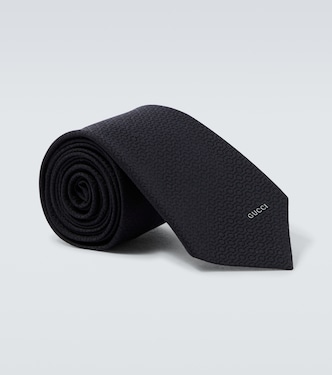 Horsebit silk jacquard tie | Gucci