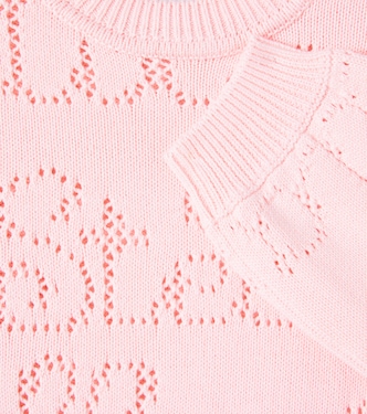 Logo open-knit cotton sweater | Stella McCartney Kids