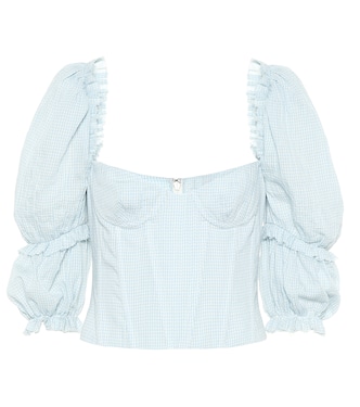 Top Oceanic de algodón con diseño gingham | Brock Collection