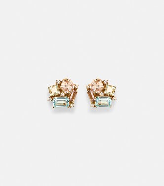 Ohrringe Amalfi aus 14kt Gelbgold mit Edelsteinen | Suzanne Kalan
