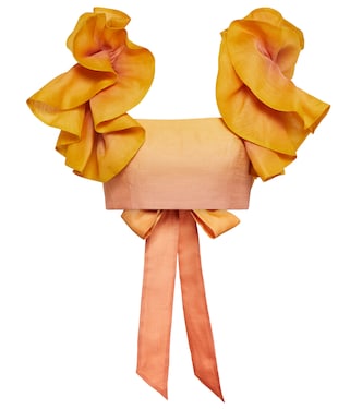 Crop top Postcard con volantes | Zimmermann