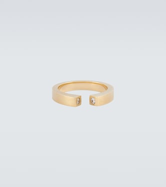Anello Split in oro 9kt con diamanti | Tom Wood