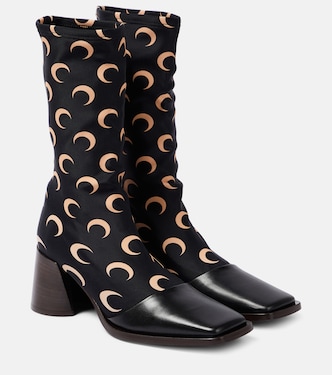 Printed leather-trimmed sock boots | Marine Serre