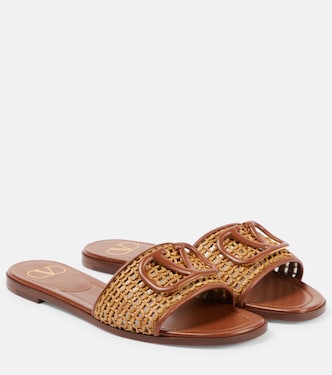 Mules VLogo Signature en raphia | Valentino Garavani
