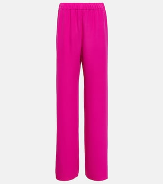 Pantaloni a palazzo in seta a vita alta | Valentino