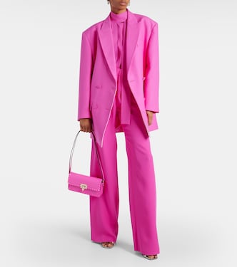 Pantaloni a palazzo in seta a vita alta | Valentino