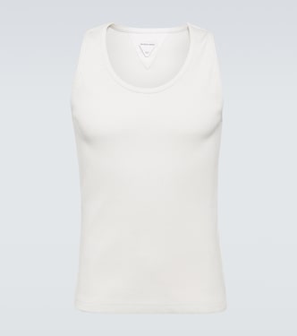 Ribbed-knit cotton-blend jersey tank top | Bottega Veneta