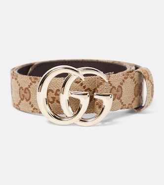 Cintura GG Marmont in canvas con pelle | Gucci