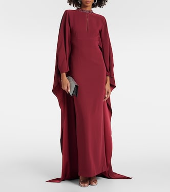 Caped crystal-embellished gown | Roland Mouret
