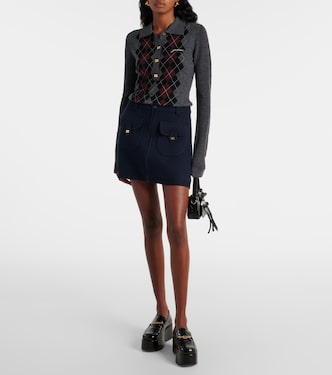 Pullover stile polo in lana a rombi | Ganni