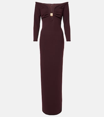 Abito lungo in cady con scollo bardot | Roland Mouret