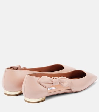 Very Bow Tie leather ballet flats | Aquazzura