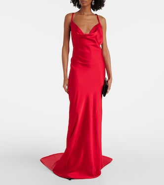 Open-back satin gown | Norma Kamali