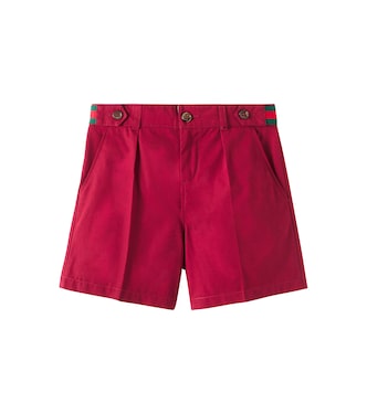 Web Stripe cotton poplin Bermuda shorts | Gucci Kids