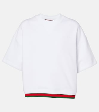 Cropped-Top Web Stripe aus Baumwoll-Jersey | Gucci