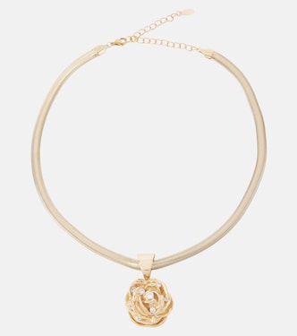 Floral crystal-embellished pendant necklace | Magda Butrym