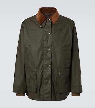 Feldjacke aus Popeline mit Cord | Miu Miu