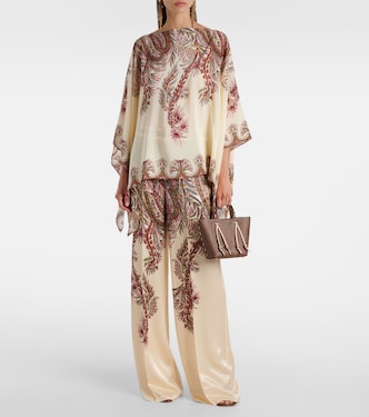Printed silk crêpe de chine poncho | Etro