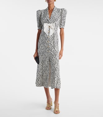 Floral printed silk midi dress | Alessandra Rich
