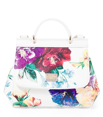 Borsa Sicily in pelle con stampa floreale  | Dolce&Gabbana Kids