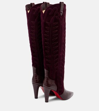 Bottes Santia Botta 85 en daim | Christian Louboutin