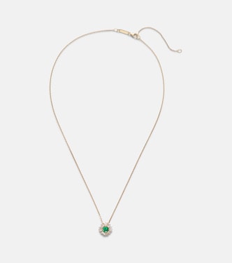 One Of A Kind 18kt gold necklace with emerald and diamonds | Suzanne Kalan