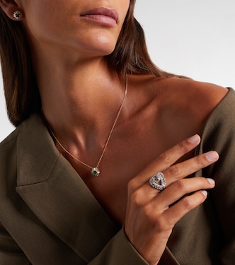One Of A Kind 18kt gold necklace with emerald and diamonds | Suzanne Kalan