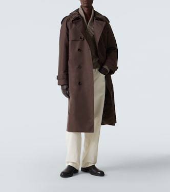Burberry Check silk and cotton trench coat | Burberry