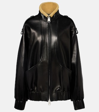 Sigi shearling-trimmed leather jacket | Khaite