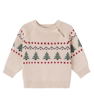 Baby Balou cotton jacquard sweater | Wheat