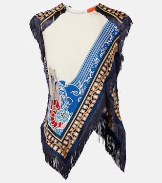 Top imprimé en satin de soie | La DoubleJ