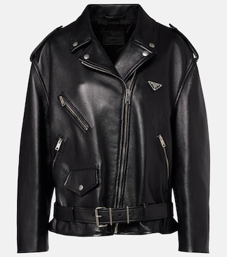 Leather biker jacket | Prada