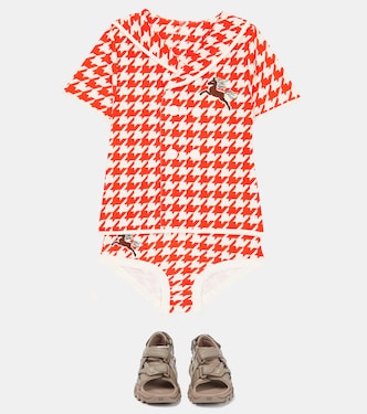 Houndstooth embroidered swim top | Mini Rodini