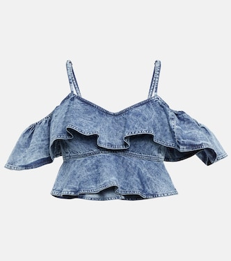 Voloteo ruffled chambray crop top | Marant Etoile