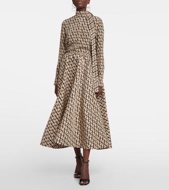 Toile Iconographe silk midi skirt | Valentino