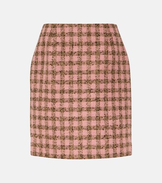 Checked wool-blend tweed miniskirt  | Oscar de la Renta