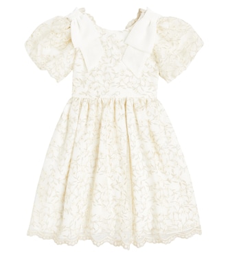 Bow-detail embroidered tulle dress | Patachou