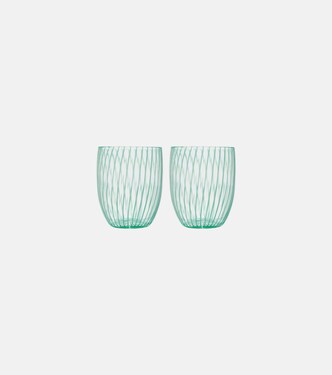 Capri Stripe set of 2 glass tumblers | Aquazzura Casa