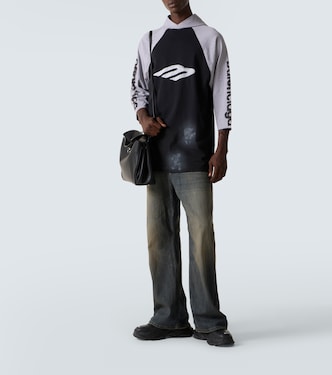 Hooded cotton-blend jersey T-shirt | Balenciaga
