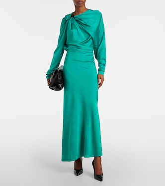 Vestido midi de satén asimétrico | Victoria Beckham