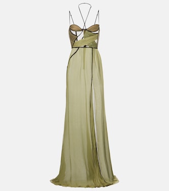 Mae draped silk corset gown | Nensi Dojaka