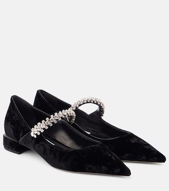 Bing embellished velvet ballet flats | Jimmy Choo
