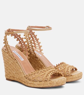 Kahlo 105 raffia espadrille wedges  | Aquazzura
