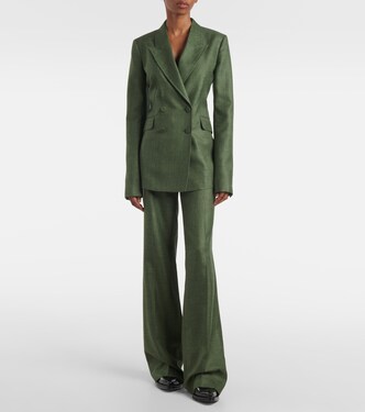 Pantalon de costume Vesta à taille haute en laine, soie et lin | Gabriela Hearst