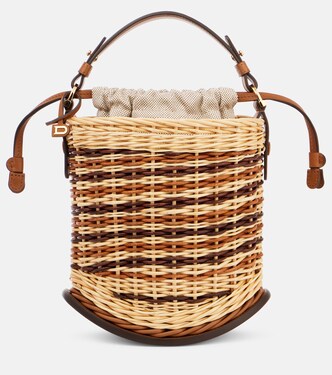 Tote Pin Osier Mini aus Rattan mit Leder | Delvaux