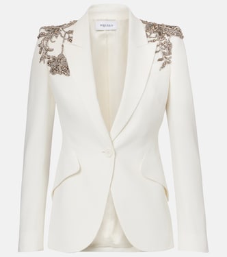 Embroidered single-breasted blazer | McQueen