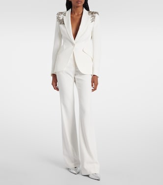 Blazer de botonadura simple bordado | McQueen