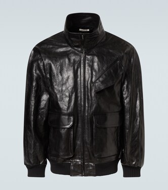 Leather bomber jacket | Auralee